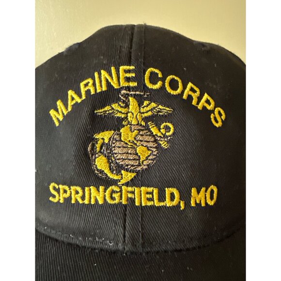 Port Authority Black Marine Corps Springfield MO Hat Adjustable Cap - Picture 7 of 13